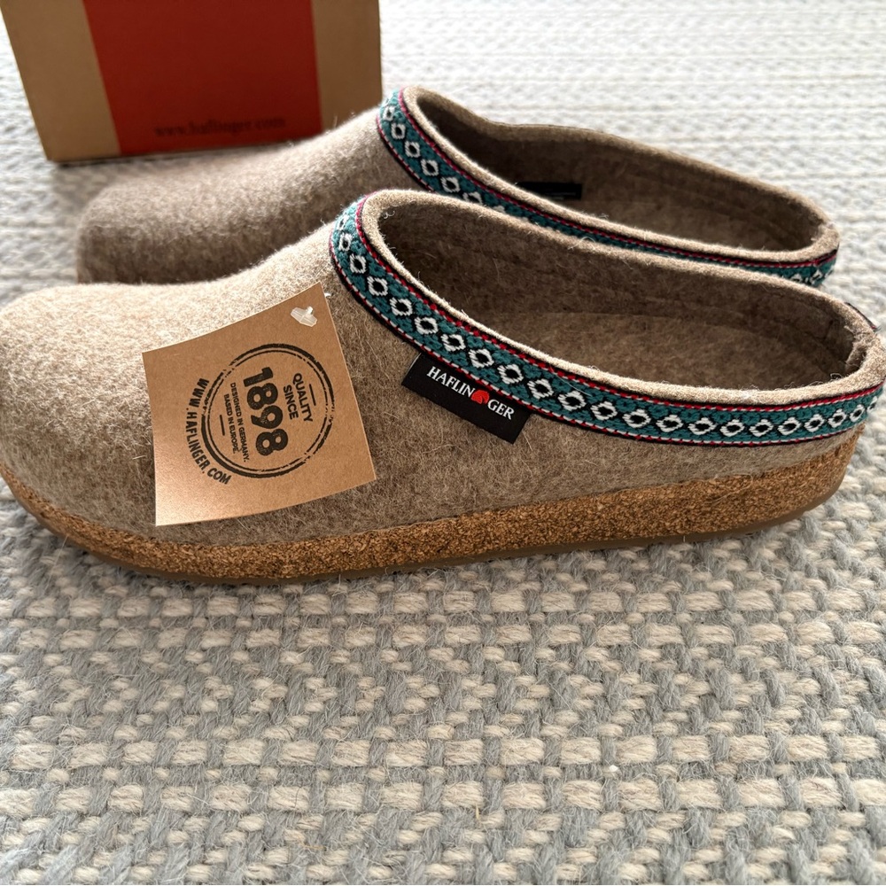 Haflinger GZ wool felt clogs size 45 earth color men's 12/women's 14 Germany